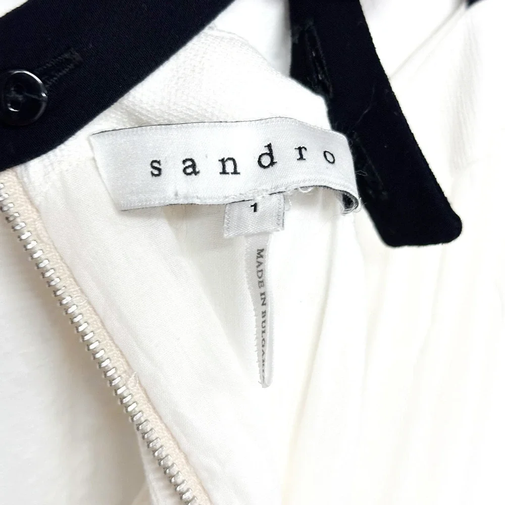 Sandro White and Black Mini Dress Size 1 - Picture 2 of 10